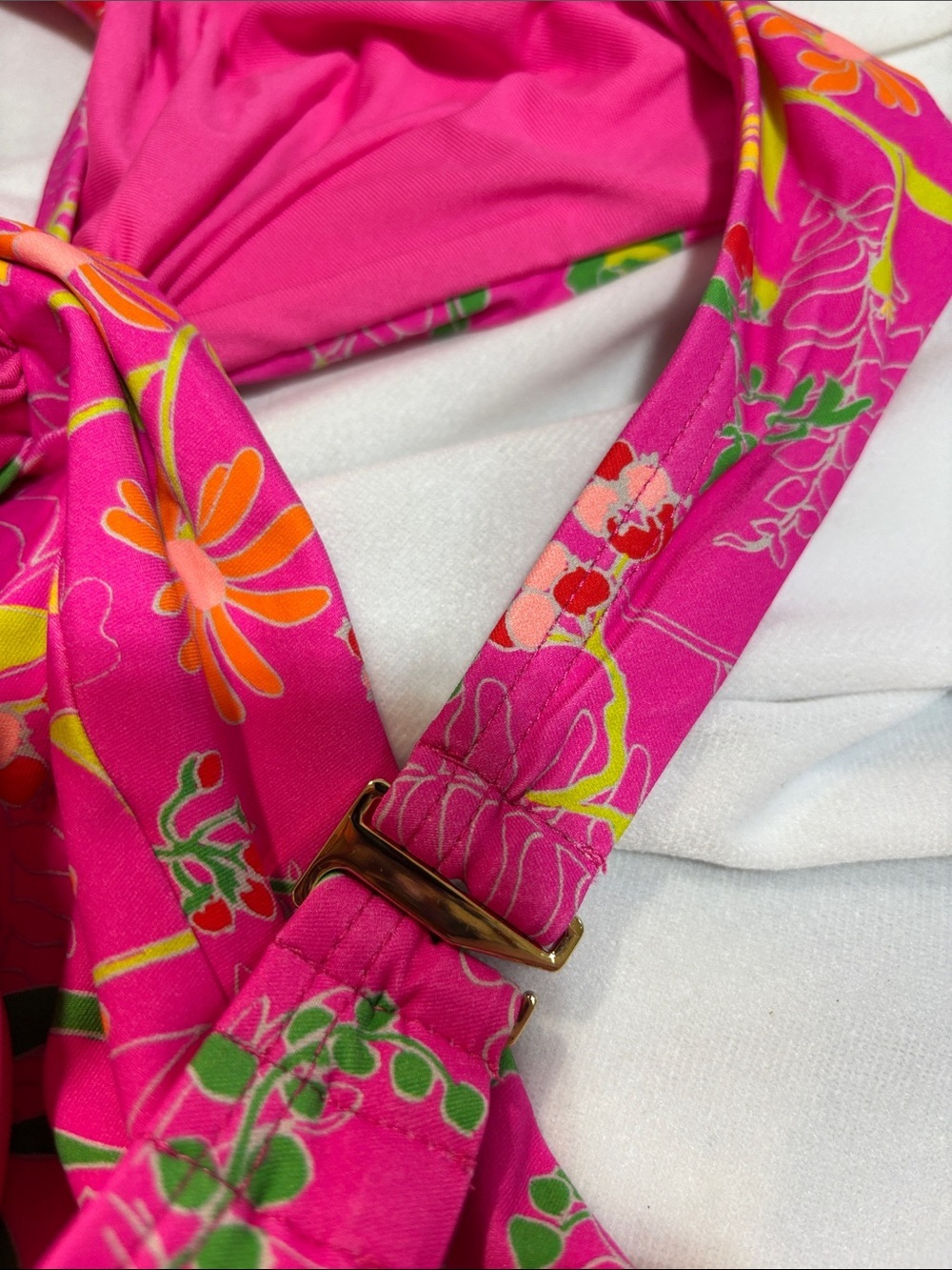 kate spade Pink flash Floral One-Piece lined flower & berries Swimsuit NWT M - Picture 14 of 14